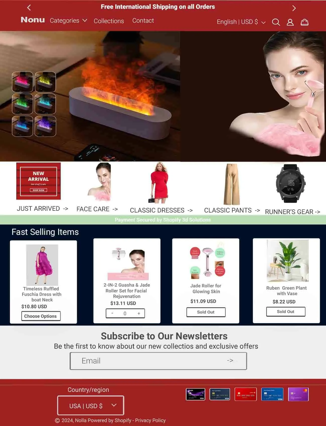 A photo showing a Customized Shopify store for a client featuring integrated MegaMenu